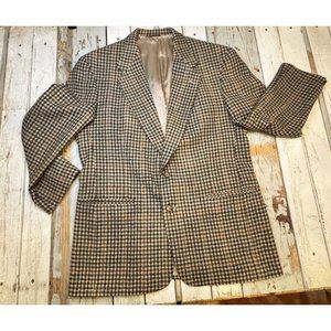 1960s Austin Reed Union Made Houndstooth print Men's Blazer Tweed Wool Size 44 L